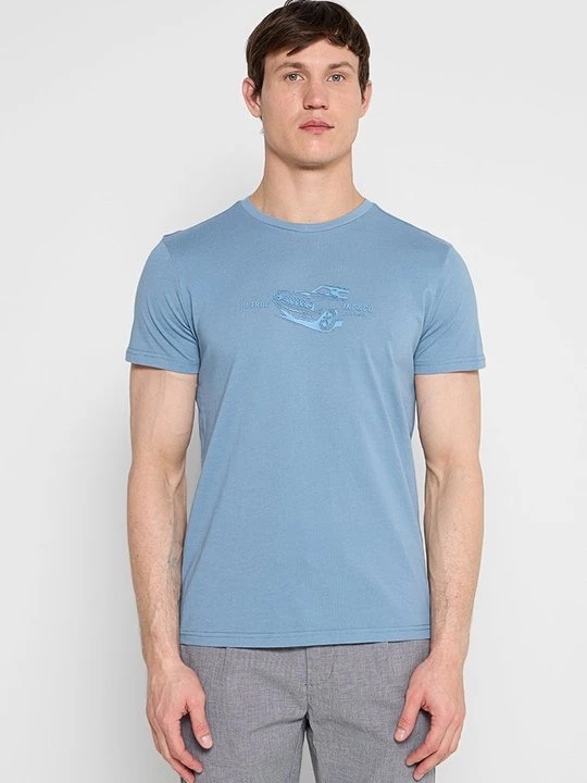 Foto van product T-shirt print Petrol Industries blauw