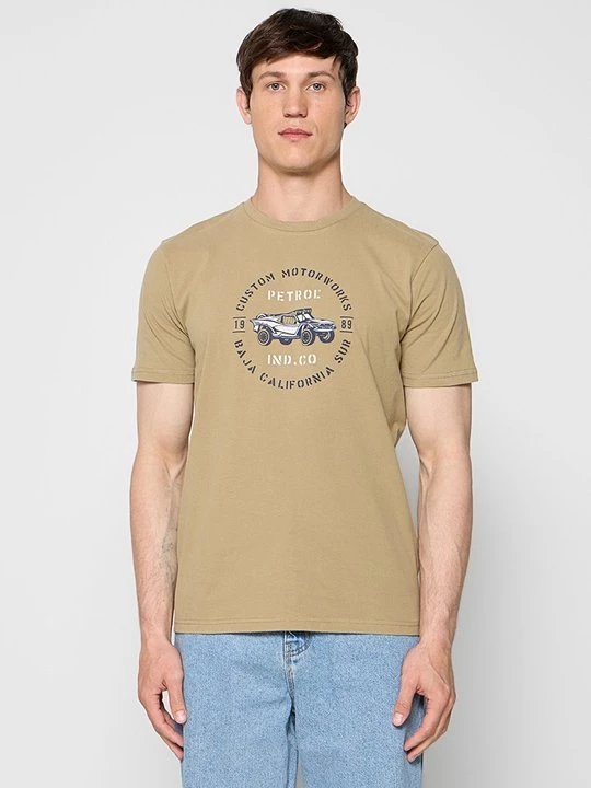 Foto van product T-shirt print Petrol Industries bruin