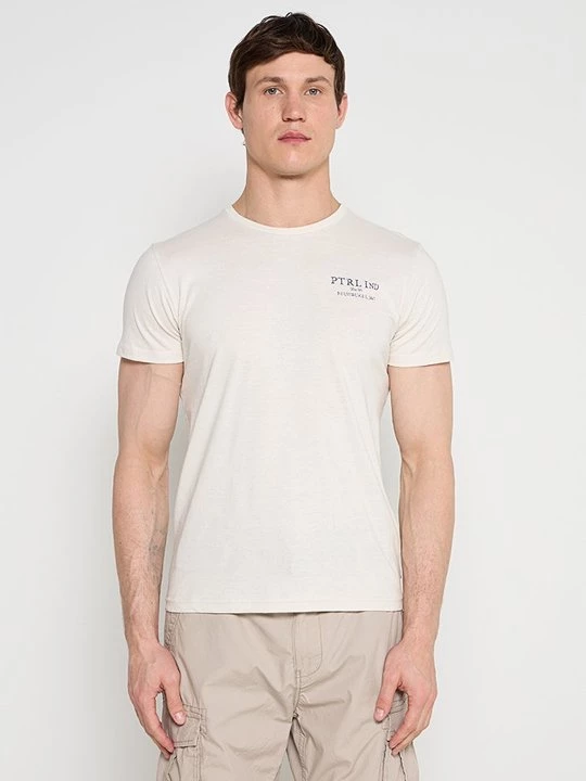 Foto van product T-shirt print Petrol Industries crème