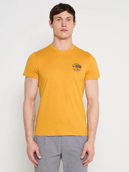 Foto van product T-shirt print Petrol Industries geel