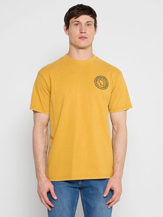 Foto van product T-shirt print Petrol Industries geel