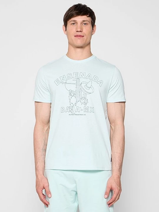 Foto van product T-shirt print Petrol Industries mintgroen