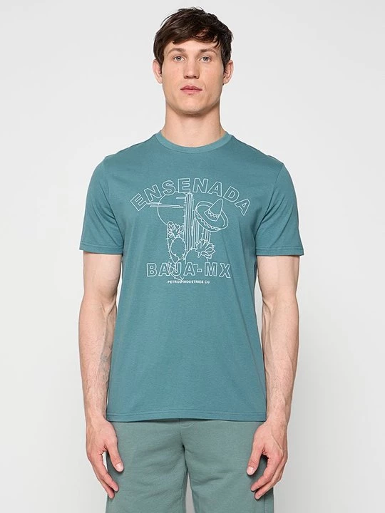 Foto van product T-shirt print Petrol Industries olijfgroen