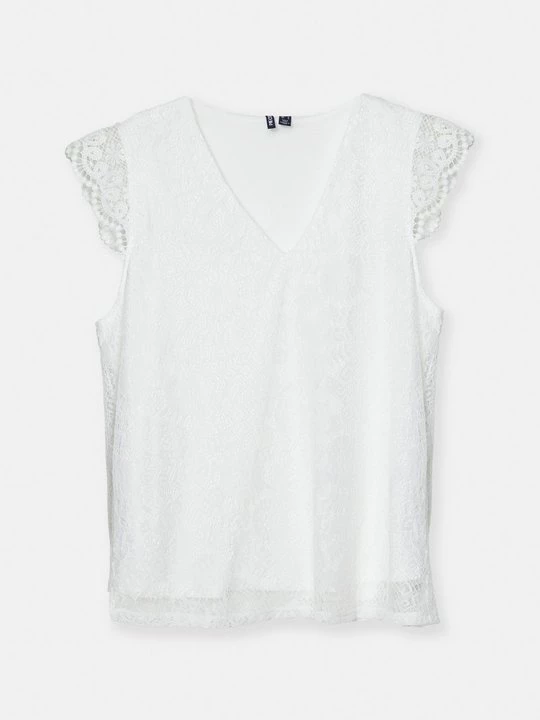 Foto van product T-shirt print Pieces crème