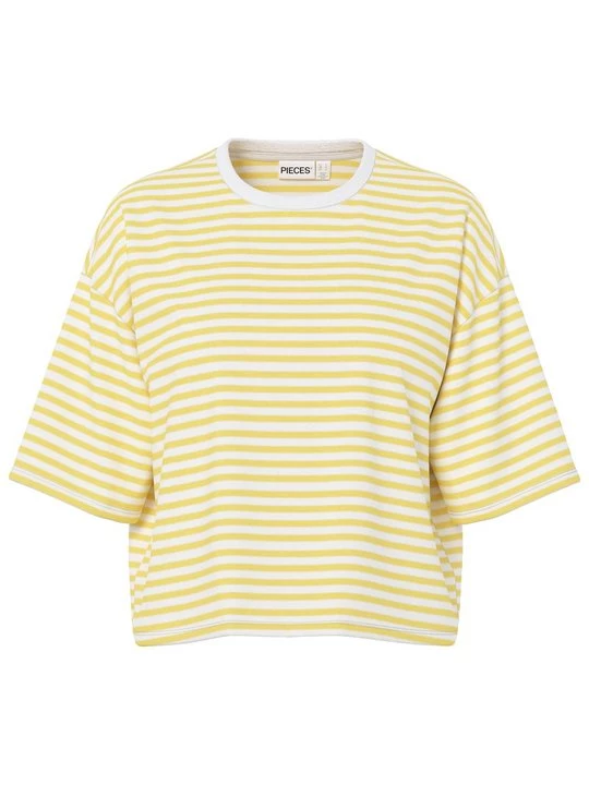 Foto van product T-shirt print Pieces geel