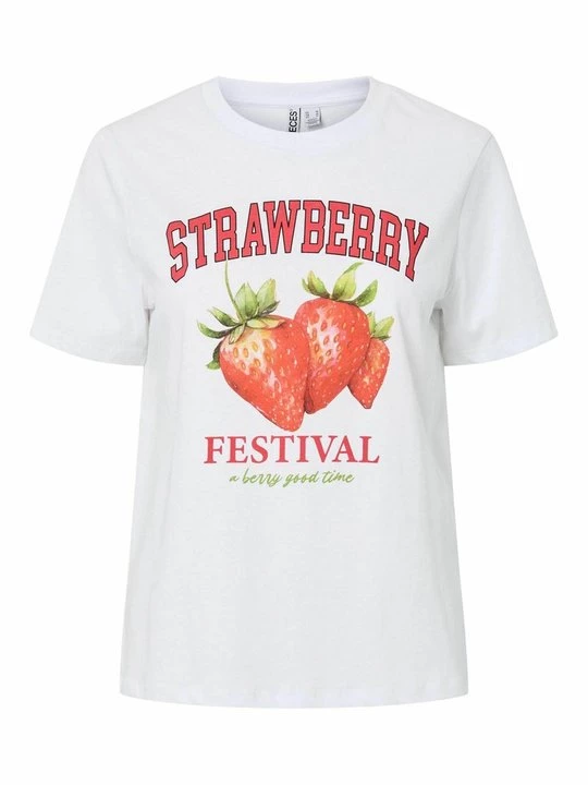 Foto van product T-shirt print Pieces wit