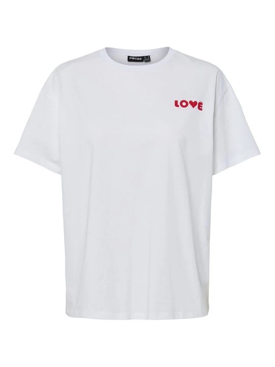 Foto van product T-shirt print Pieces wit