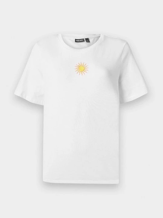Foto van product T-shirt print Pieces wit