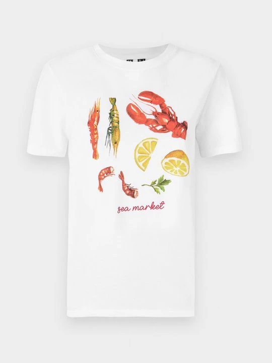 Foto van product T-shirt print Pieces wit