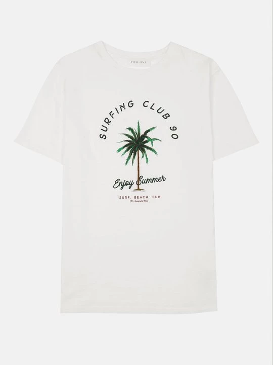 Foto van product T-shirt print Pier One By Zalando crème