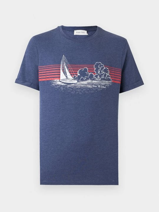 Foto van product T-shirt print Pier One By Zalando donkerblauw