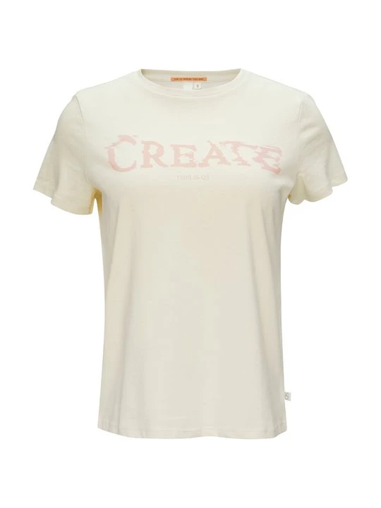 Foto van product T-shirt print QS beżowy