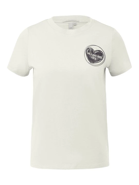 Foto van product T-shirt print QS crème