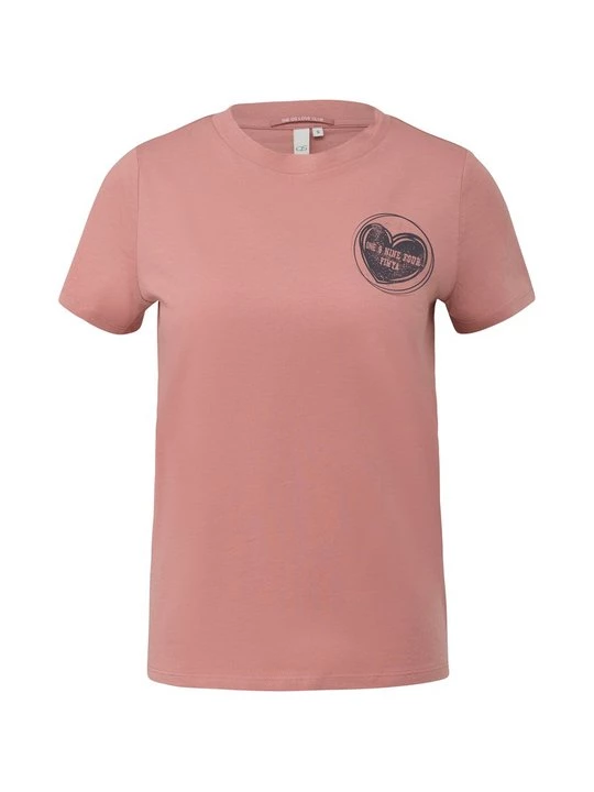 Foto van product T-shirt print QS donkerroze