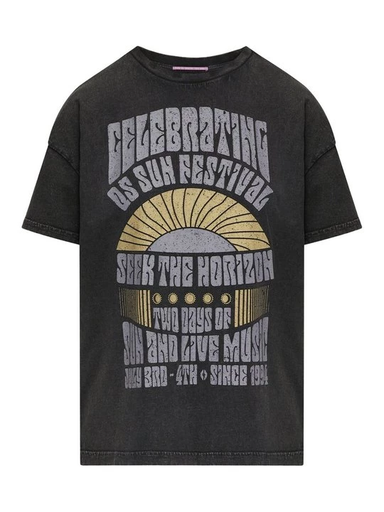 Foto van product T-shirt print QS zwart