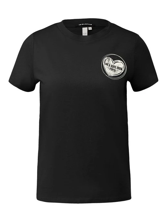 Foto van product T-shirt print QS zwart