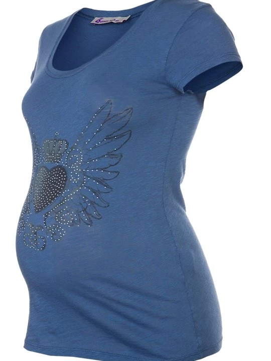 Foto van product T-shirt print Queen Mum blauw