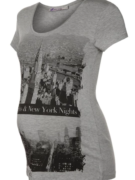 Foto van product T-shirt print Queen Mum grijs