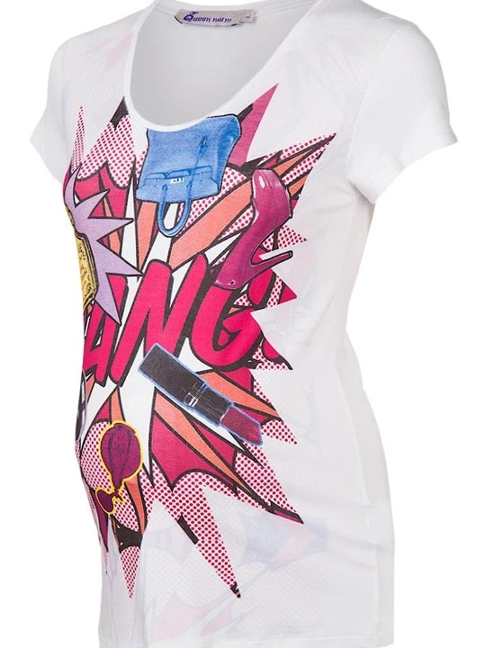 Foto van product T-shirt print Queen Mum wit