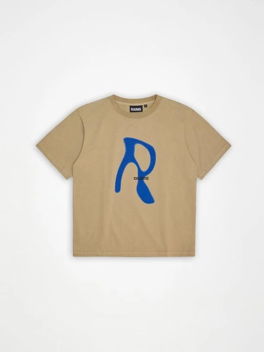 Foto van product T-shirt print Rains beżowy