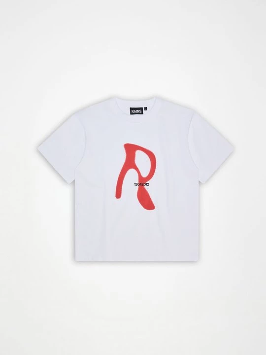 Foto van product T-shirt print Rains wit