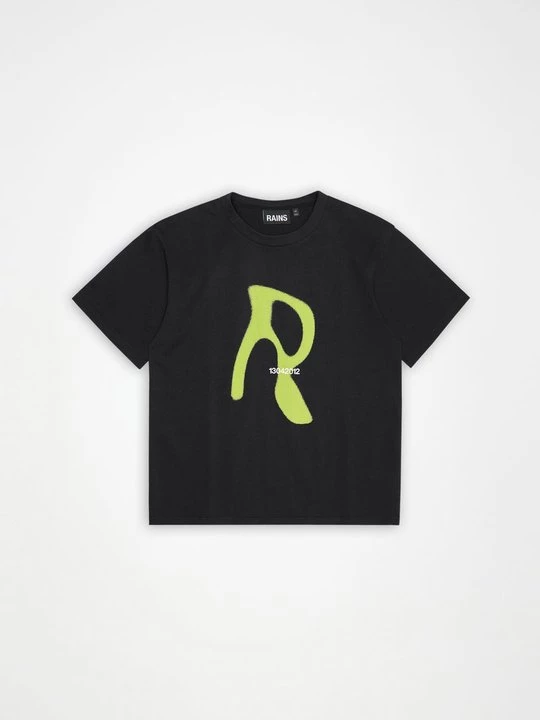 Foto van product T-shirt print Rains zwart