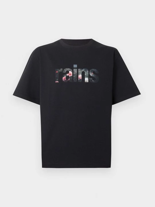 Foto van product T-shirt print Rains zwart