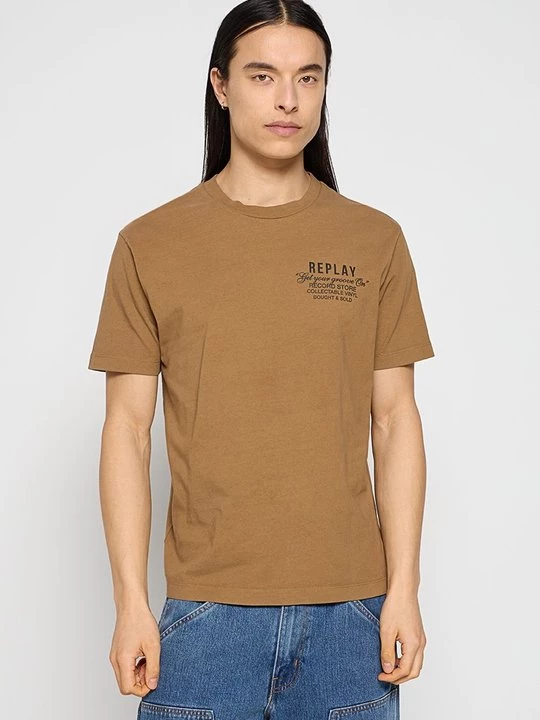 Foto van product T-shirt print Replay bruin
