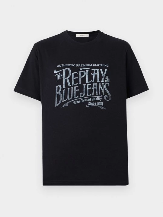 Foto van product T-shirt print Replay donkerblauw