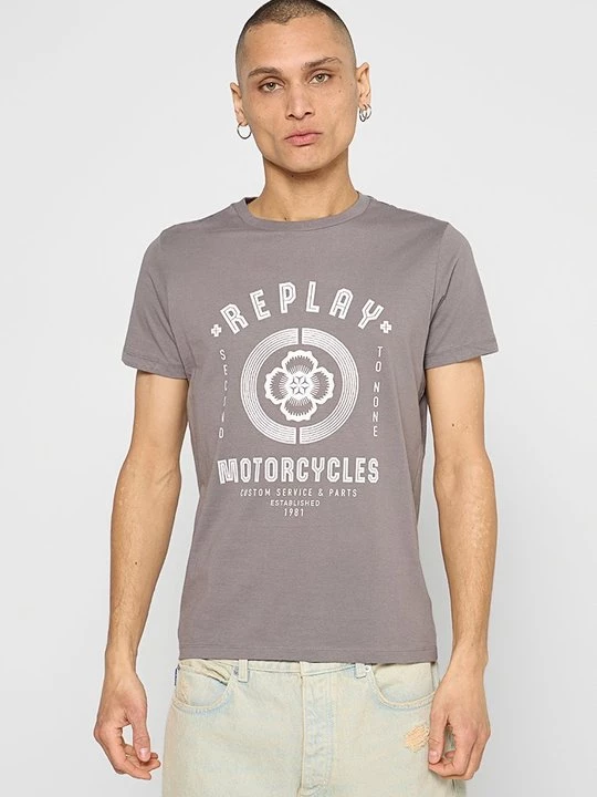Foto van product T-shirt print Replay grijs