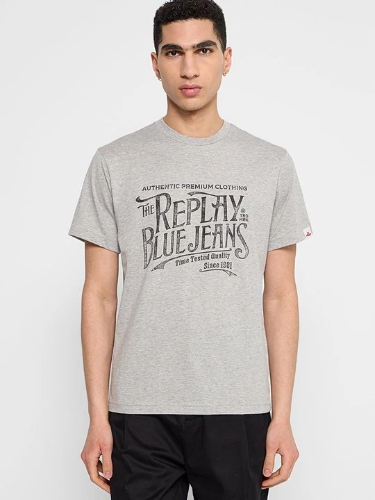 Foto van product T-shirt print Replay grijs