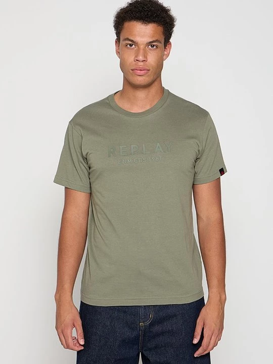 Foto van product T-shirt print Replay kaki
