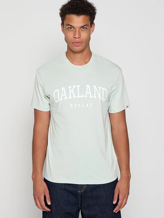 Foto van product T-shirt print Replay mintgroen