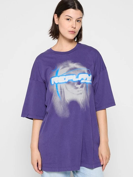 Foto van product T-shirt print Replay paars