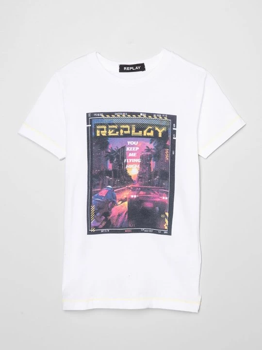 Foto van product T-shirt print Replay wit