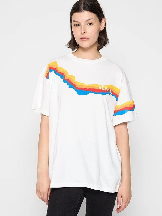 Foto van product T-shirt print Replay wit