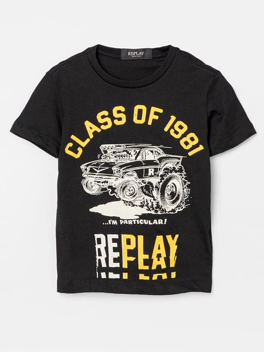 Foto van product T-shirt print Replay zwart