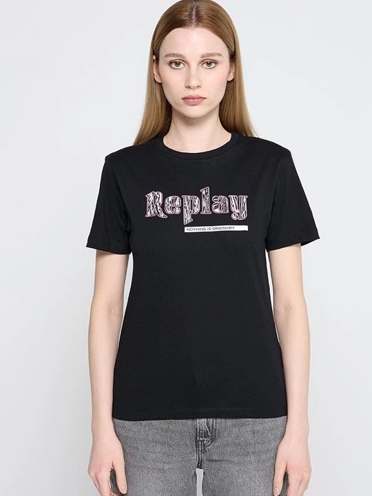 Foto van product T-shirt print Replay zwart