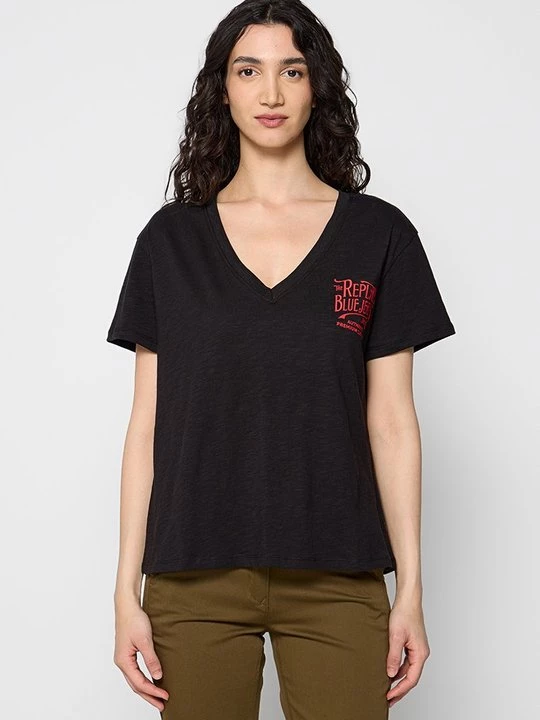 Foto van product T-shirt print Replay zwart