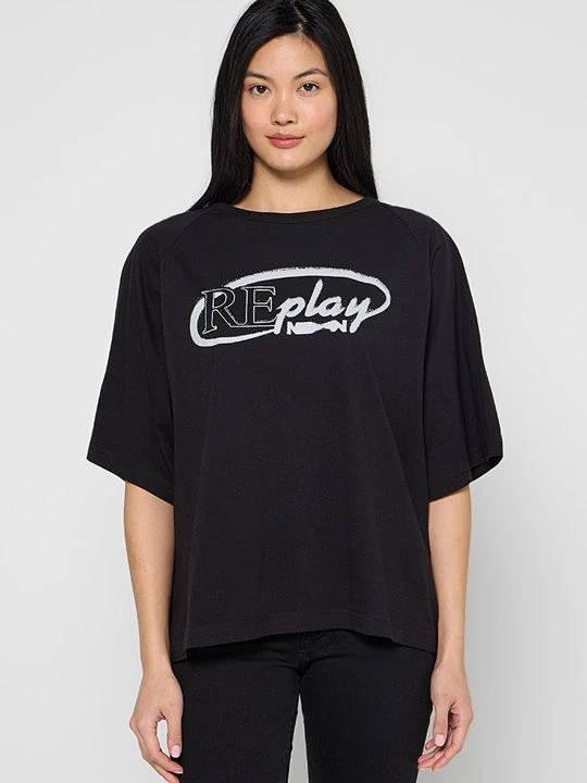 Foto van product T-shirt print Replay zwart