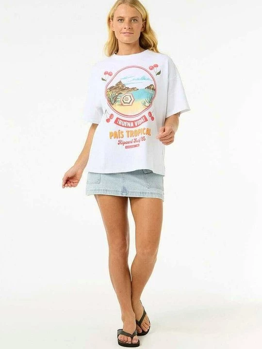 Foto van product T-shirt print Rip Curl crème