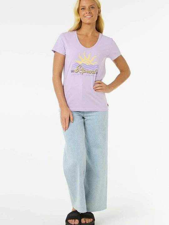 Foto van product T-shirt print Rip Curl mauve