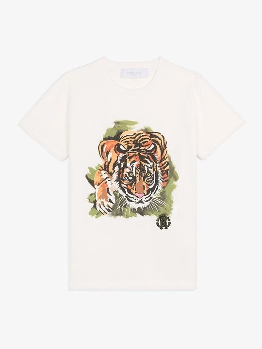 Foto van product T-shirt print Roberto Cavalli wit
