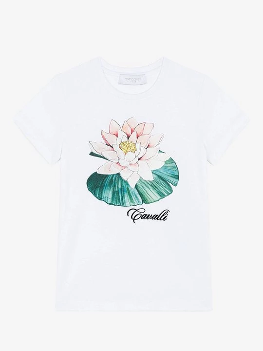 Foto van product T-shirt print Roberto Cavalli wit