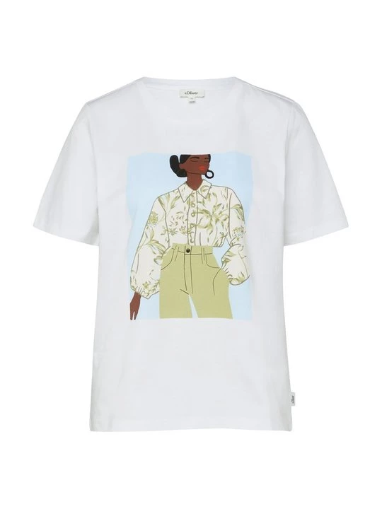 Foto van product T-shirt print s.Oliver crème
