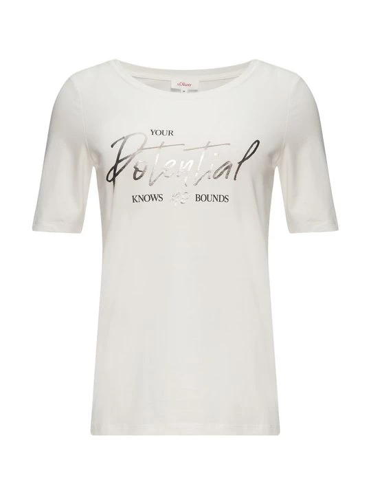 Foto van product T-shirt print s.Oliver crème
