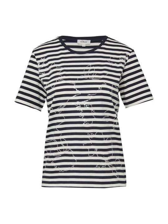 Foto van product T-shirt print s.Oliver donkerblauw