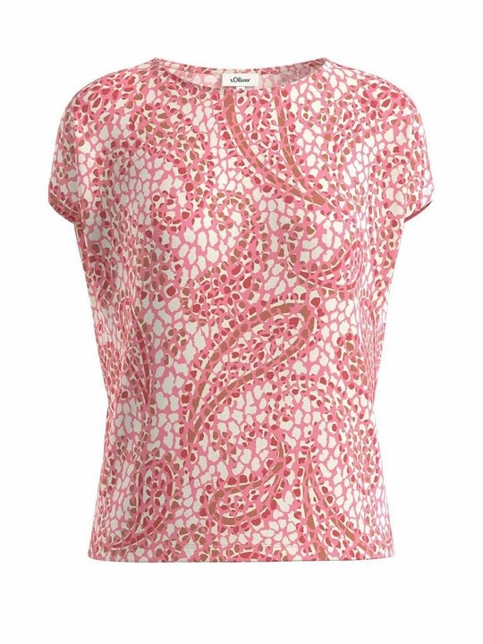 Foto van product T-shirt print s.Oliver donkerroze