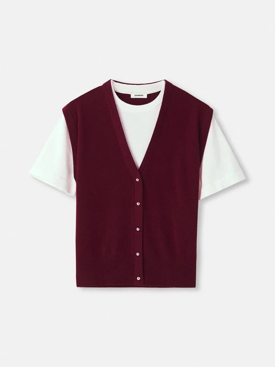 Foto van product T-shirt print Sandro bordeauxrood