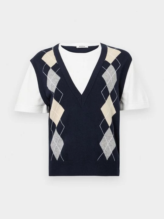 Foto van product T-shirt print Sandro donkerblauw